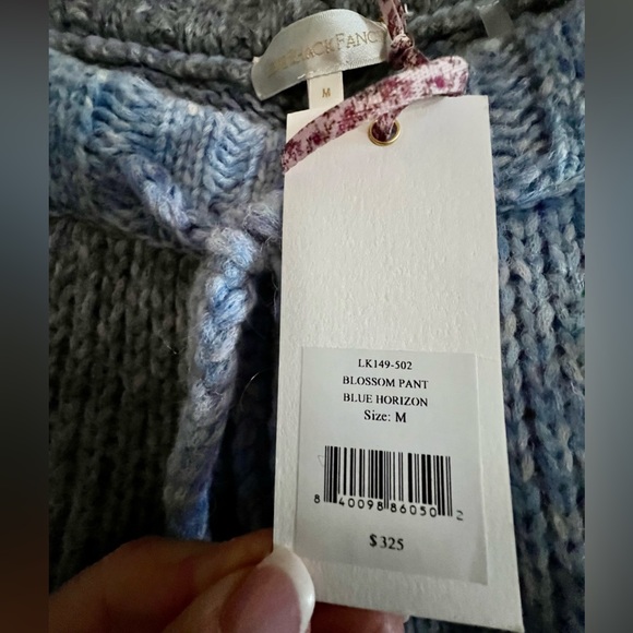 LoveShackFancy Wool Blossom Pant in Blue Horizon Women's Size M with tags - Picture 2 of 8